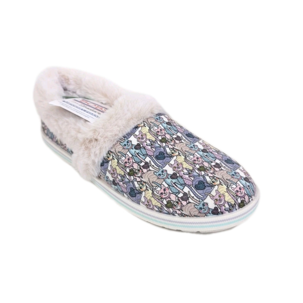 Skechers Bobs Too Cozy Slippers sz 10 NEW Women Knitting Cat kitty faux fur